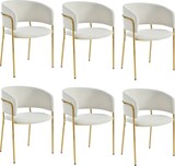 thumbnail of Polsterstuhl Esszimmerstuhl aus Cord, Holz und Metall, Beige, 45,72x45,72 cm, mit verstellbaren Fußgleitern