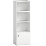 thumbnail of HOMCOM librería de 4 niveles, estantería para libros moderna con estantes ajustables y puerta, 40x30x120 cm, para salón, dormitorio, blanco