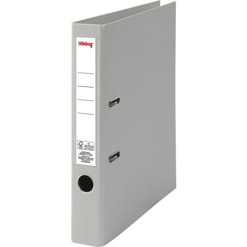 Viking Premium Ordner Schmal DIN A4 50 mm Grau 2 Ringe Kunststoff Matt Hochformat