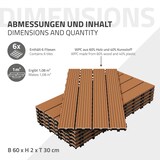 thumbnail of ECD Germany – WPC Terrassenfliesen – 60x30 cm Hellbraun 5m² | geriffelt, Holzoptik, Klicksystem mit Drainage