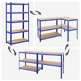 thumbnail of Helloshop26 - Étagère charge lourde métallique 200 x 100 x 50 cm 5 niveaux charge totale 875 kg (175 kg/niveau) étagère de rangement 12_0002716