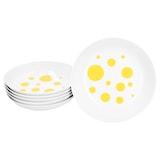 thumbnail of Pula gelb 6er Set Suppenteller 450ml Porzellan 6 Pers. tiefe Teller Pasta Punkte
