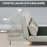 thumbnail of Schlafsofa 141x90x81 Buchenholz Beine verstellbare Rückenlehne 3-fach Bettfunktion Gästebett Polyester Komfort Elegant Grau