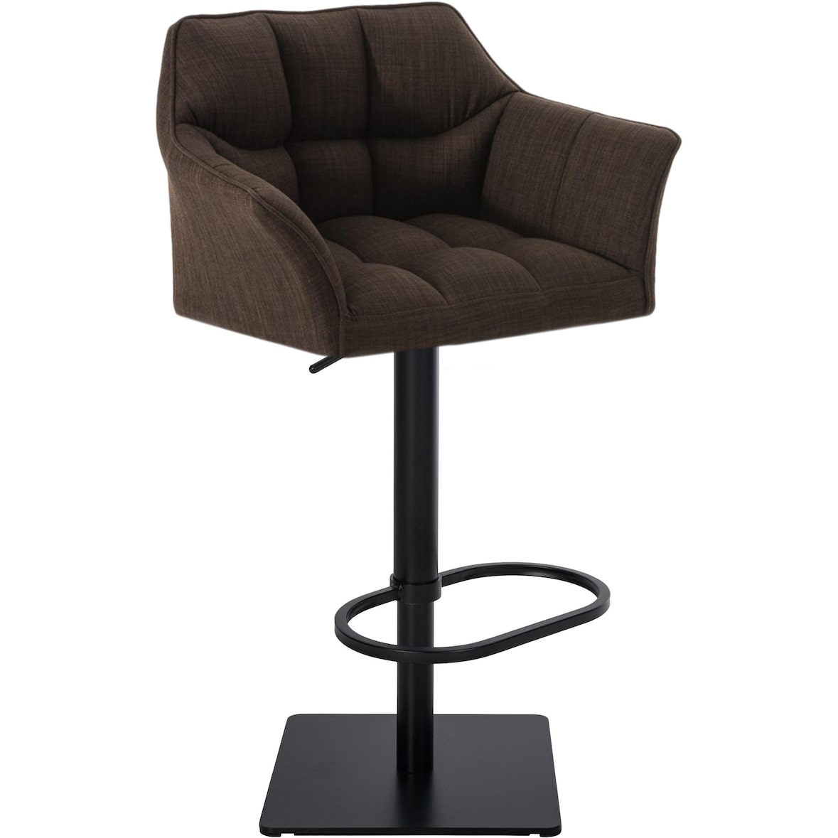 Banco de bar Damaso com revestimento em tecido marrom/preto