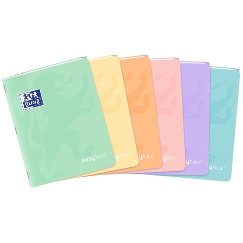 Lot de 10 Cahier EasyBook Pastel piqué 17x22, 96p./48 feuilles 90g/m², Séyès, coloris pastels assortis (6)