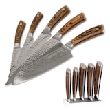 thumbnail of 3 Claveles Sakura - Juego de 5 Cuchillos Acero Forjado con Hoja Martilleada