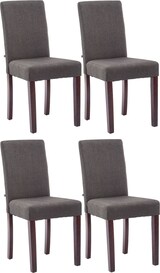 thumbnail of CHEFGASTRO 4er Set Esszimmerstuhl SANTIAGO Stoff cappuccino HxBxT 91x41x47cm Stoff Dunkelgrau Küchenstuhl