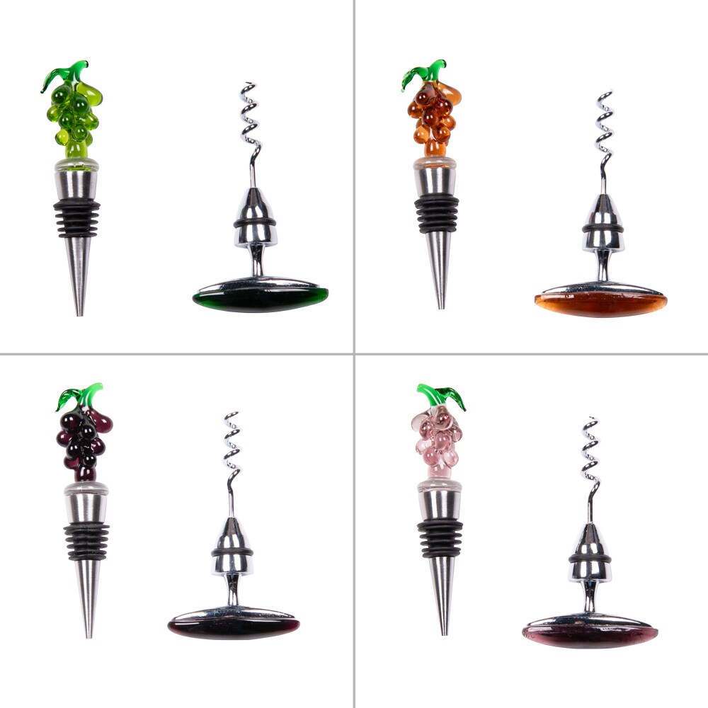 Set de 2 tire-bouchon à vin (1 modèle aléatoire  -  Multicolore Rectangulaire Acier Inoxydable (inox  Table Passion 15.00x13.00 cm