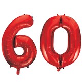 thumbnail of XL Folienballon rot Zahl 60