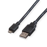 thumbnail of ROLINE USB 2.0 Kabel, USB A ST - Micro USB B ST, schwarz, 0,15 m