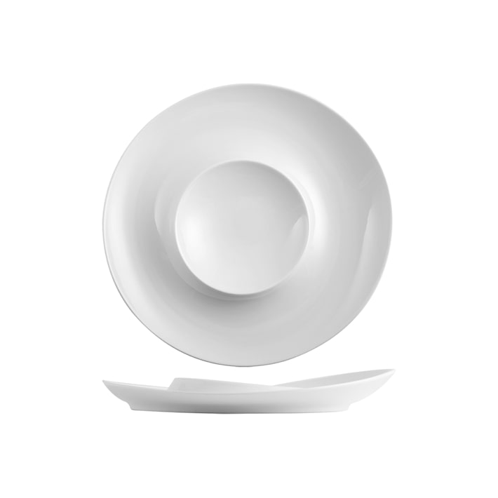 Weißes Porzellan hotellerie Auswahl Teller 26x26x3,8h cm