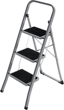 Scala Pieghevole A Gradini Antiscivolo In Acciaio - 2, 3 O 4 Gradini, Portata 150 Kg, EN14183, Salvaspazio Per Casa E Ufficio