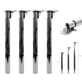 thumbnail of Set van 4 tafelpoten HWC-H35 voor bureau Tafelpoot opklapbaar draaimechanisme in hoogte verstelbaar 70-110cm ~ Inox look