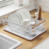 thumbnail of Home Nature Wohnkonzept Geschirrabtropfgestell Küchen Organizer Abtropfgestell Metall einlagig weiß nordisch Spülbecken Tellerhalter 43 cm