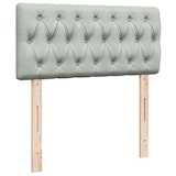 thumbnail of vidaXL Boxspringbett mit Matratze Hellgrau 90x190 cm Samt