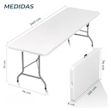 thumbnail of Yoevu - Mesa plegable de resina 240 cm compacta, resistente y fácil de transportar para interior y exterior