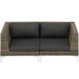 thumbnail of tectake Ensemble modulable en rotin Villanova ensemble 1, 2 places en aluminium - gris anthracite chiné - 404655