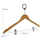 thumbnail of Gruccia in legno con gancio antifurto e pinze reggi-pantaloni colore naturale