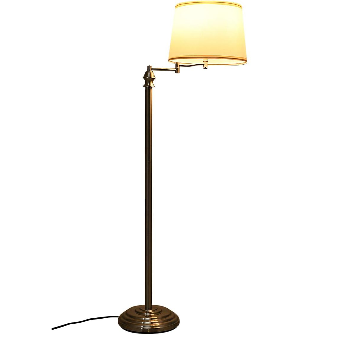 COSTWAY Lámpara de Pie, Lámpara de Pie con Base y Pantalla para Lectura, Lámpara Moderna para Sala, Lámpara de Pie para Sala de Estar