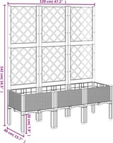 thumbnail of vidaXL Pflanzkübel mit Rankgitter Braun 120x40x142 cm PP