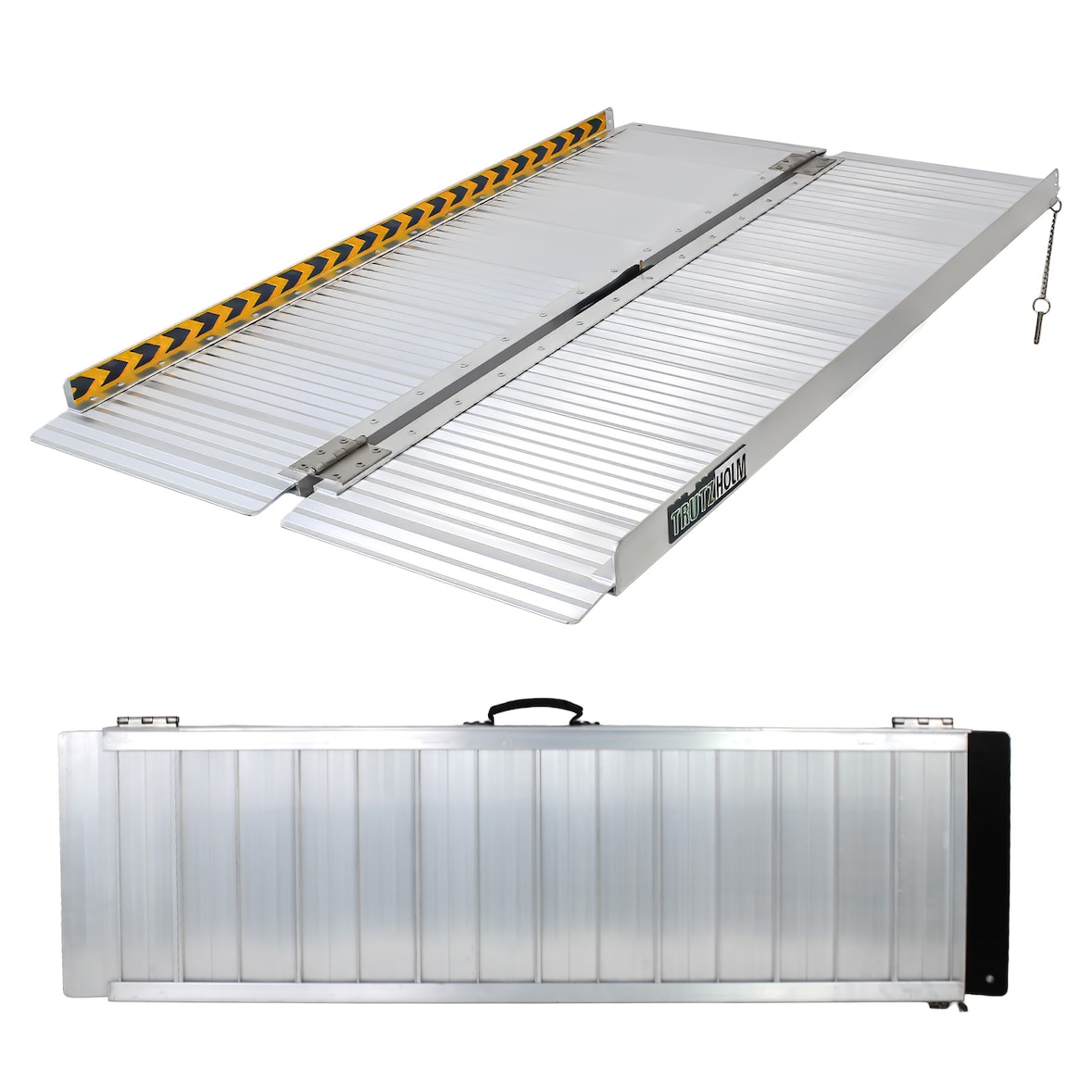 TRUTZHOLM Rollstuhlrampe klappbar Alu 122 cm Traglast 272 kg Auffahrrampe geriffelt