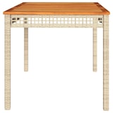 thumbnail of vidaXL Tuintafel 140x80x75 cm poly rattan en acaciahout beige