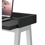 thumbnail of Escritorio 625 modelo BERLÍN en melamina grafito con patas de madera de haya maciza en blanco, de HERDASA.