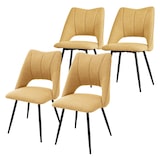 thumbnail of ML-Design Esszimmerstühle 4er Set Senfgelb – Stoffbezug, Rückenlehne, schwarze Metallbeine, Polsterstühle für Esszimmer Wohnzimmer Küche Büro