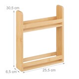 thumbnail of Relaxdays Gewürzregal, Bambus, HxBxT: 30,5 x 25,5 x 6,5 cm, 2 Etagen, Gewürzaufbewahrung stehend, Gewürzständer, natur