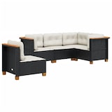 thumbnail of vidaXL 5-tlg. Garten-Sofagarnitur mit Kissen Schwarz Poly Rattan