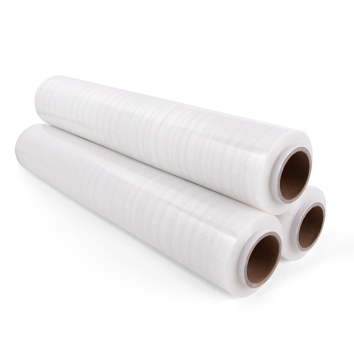 Inoverse Stretchfolie Transparent Wickelfolie, 2 kg, 3 Rollen, Für Möbel & Umzug, Palettenfolie, Handstretchfolie