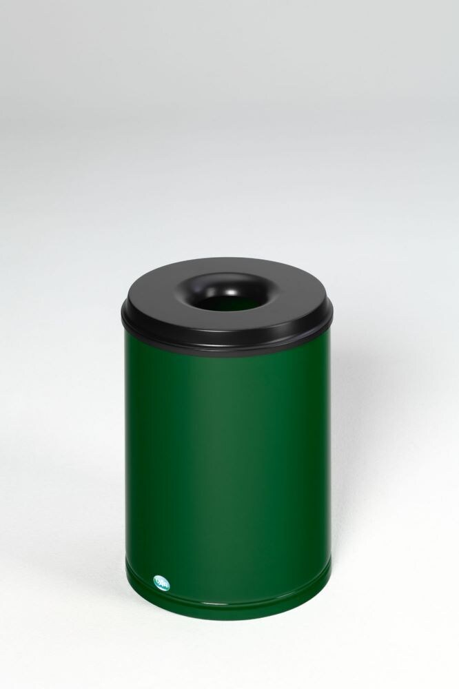 PROREGAL Selbstlöschender Papierkorb | 50 Liter, HxBxT 53x37x37cm | Verzinkter Stahl | Grün | Papiereimer Mülleimer für Papier