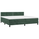 thumbnail of vidaXL Boxspringbett mit Matratze & LED Dunkelgrün 200x200 cm Samt
