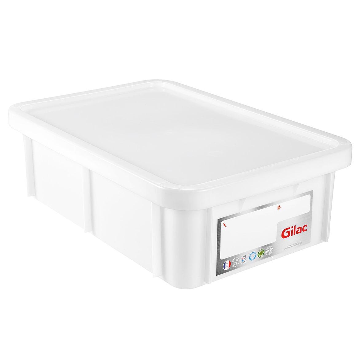 GILAC Bac renforcé HACCP 600 x 400 + couvercle - 25 L - Blanc G119712
