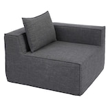 thumbnail of L-Sofa HWC-O54, Lounge-Couch mit Ottomane, erweiterbar modular rechts/links, Stoff/Textil 63x270x190cm ~ dunkelgrau