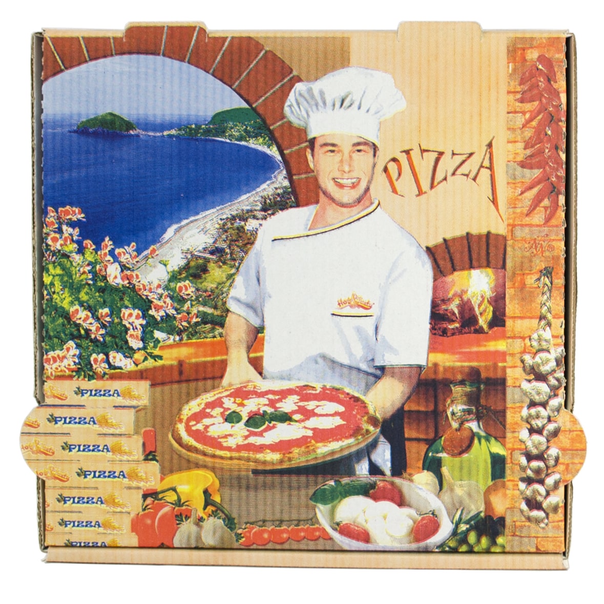 Boîte Pizza Vésuvio Ishia - Carton - 20 x 20 x 4 cm - par 100