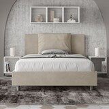 thumbnail of Letto senza rete imbottito 140x200 microfibra sabbia Antea