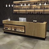 thumbnail of Bar Theke Großer Kassentisch Empfangstisch Kasse Empfangstheke Restaurant Theke Kassentisch mit Stauraum 180*60*100cm Holzfarben【HTSM 180】