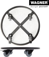 thumbnail of WAGNER Pflanzenroller BLACK & WHITE - Ø 38 x 8 cm, Soft-Rollen, Bremsen, innnen & außen, Tragkraft 150 kg - 20701701