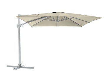 METRO PROFESSIONAL Guarda-sol suspenso quadrado, alumínio/aço, 3 x 3 m, repelente de água, bege/platina