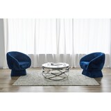 thumbnail of SalesFever Couchtisch Ø 80 cm rund | Sicherheitsglasplatte klar 8 mm | Gestell rostfreier Edelstahl | Silber
