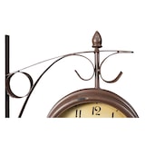 thumbnail of Orologio bifacciale da parete tipo stazione in ferro battuto finitura marrone scuro anticato L33XPR10xH36 cm | miglior qualità orologio design