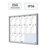 thumbnail of Bacheca magnetica per interni con ante scorrevoli certificata ESG. Fondo scrivibile e magnetico. Chiusura con chiavi incluse, formato 15XA4