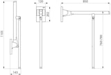 thumbnail of Delabie Stützklappgriff Be-Line mit Fuß D42 L.850 Alu matt schwarz