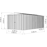 thumbnail of Garaje de Acero Melton 17,6 m² (3,10x6,06x2,06 m) en Zincalume Galvanizado Resistente con Techo Doble Vertiente y Sistema de Montaje por Clip