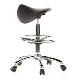 thumbnail of Hocker / Drehhocker / Arbeitsstuhl / Sattel TOP WORK 13 Hartschaum schwarz Chrom hjh OFFICE