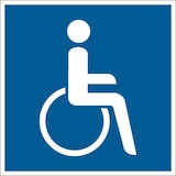 thumbnail of Parkplatzschild, Symbol: Rollstuhlfahrer, Folie/Aluminium - 250x250x0.45 mm Aluminium geprägt