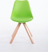 thumbnail of Décoshop26 -Skandinavischer Esszimmerstuhl aus grünem Kunststoff und PVC mit runden hellen Holzbeinen 10_0008732