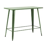 thumbnail of Hoge tuintafel en 4 krukken in cactusgroen metaal - Oviala