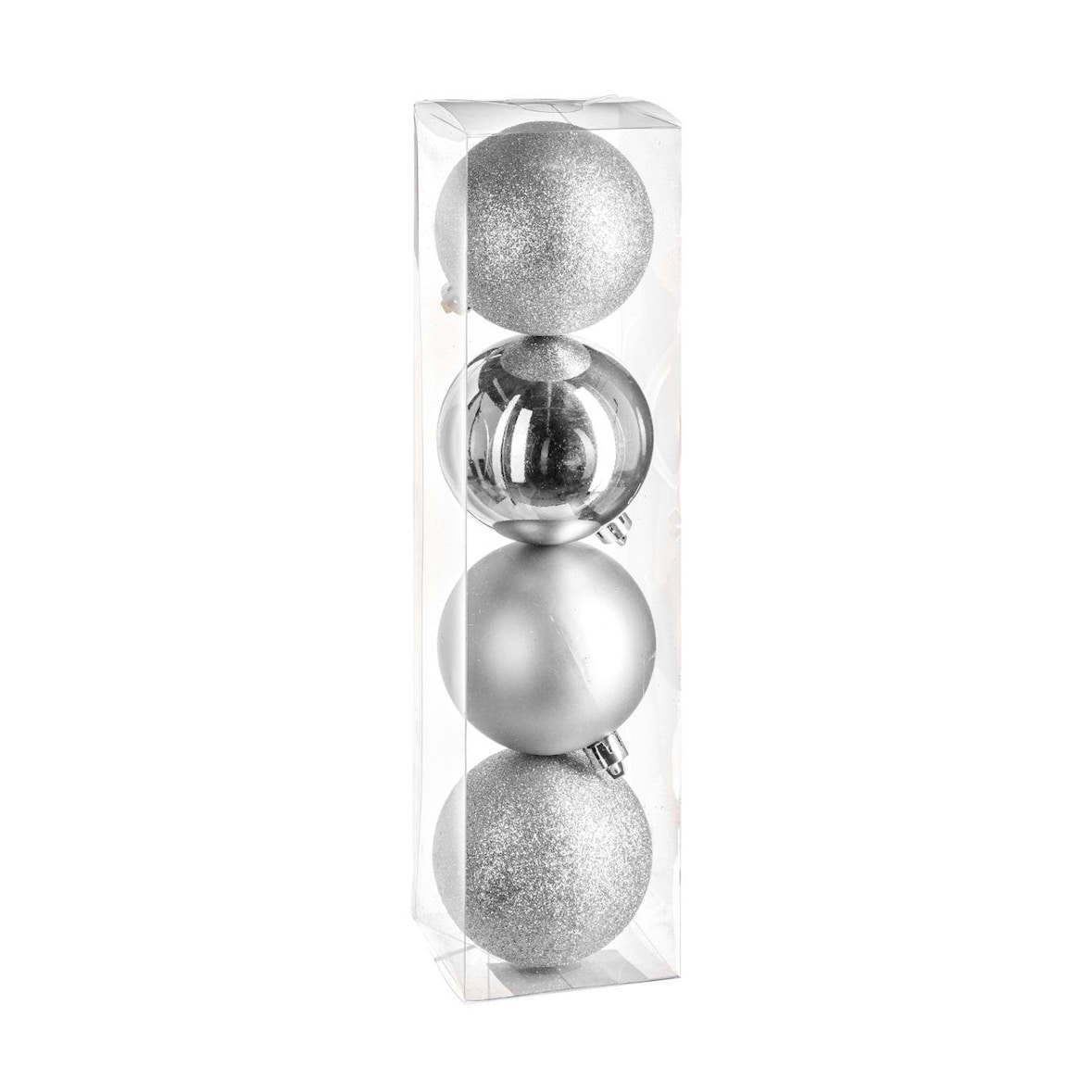 Atmosphera - 5pcs Bolas para Árbol de Navidad Ø8cm Plata en Plástico